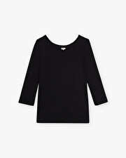 Tee-shirt noir col danseuse En coton bio Natalys