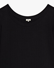 Tee-shirt noir col danseuse En coton bio Natalys