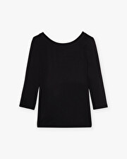 Tee-shirt noir col danseuse En coton bio Natalys