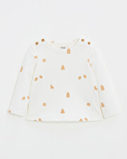 T-shirt manches longues imprimé Imprimé biscuits Natalys