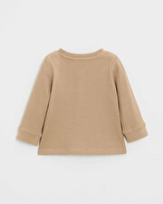T-shirt manches longues brodé Coloris caramel Natalys