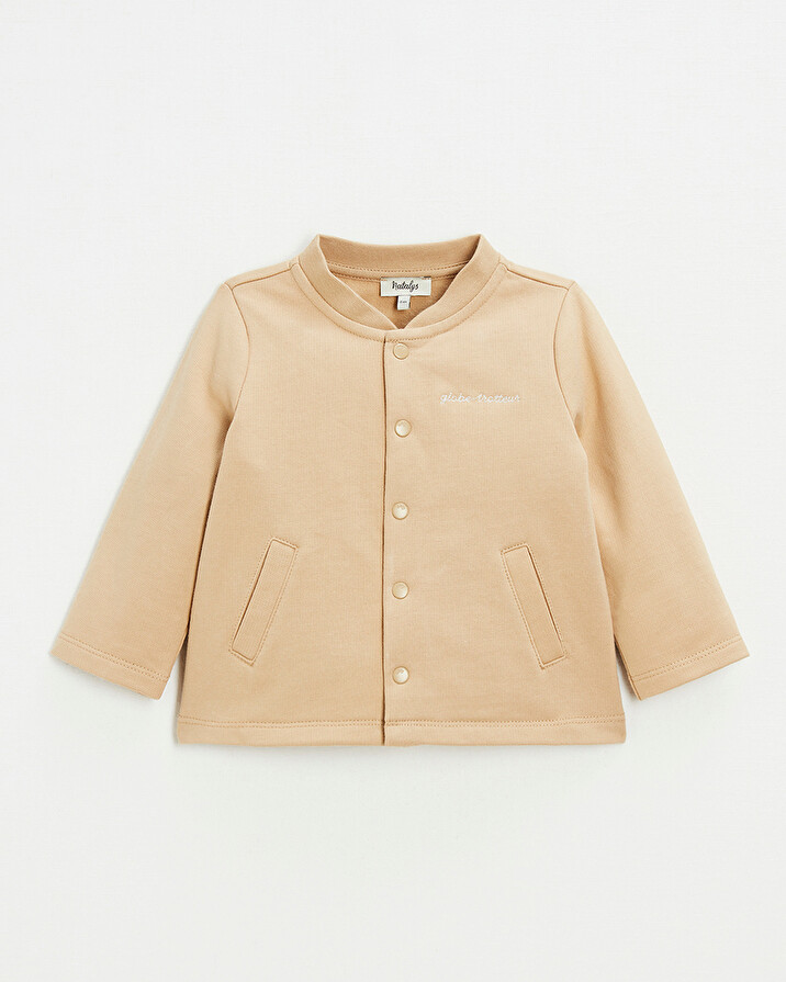 Gilet en molleton brodé Coloris camel Natalys