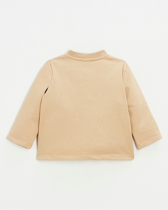 Gilet en molleton brodé Coloris camel Natalys