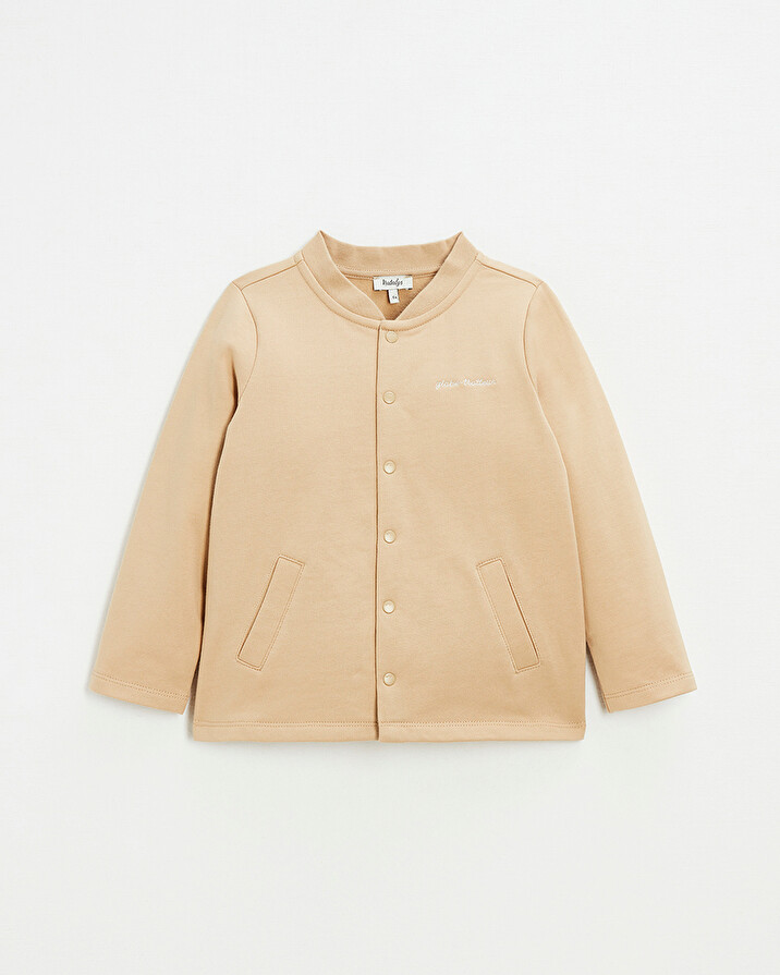 Gilet en molleton brodé Coloris camel Natalys