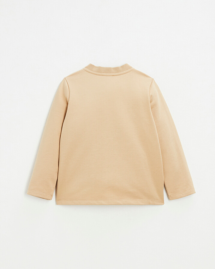 Gilet en molleton brodé Coloris camel Natalys