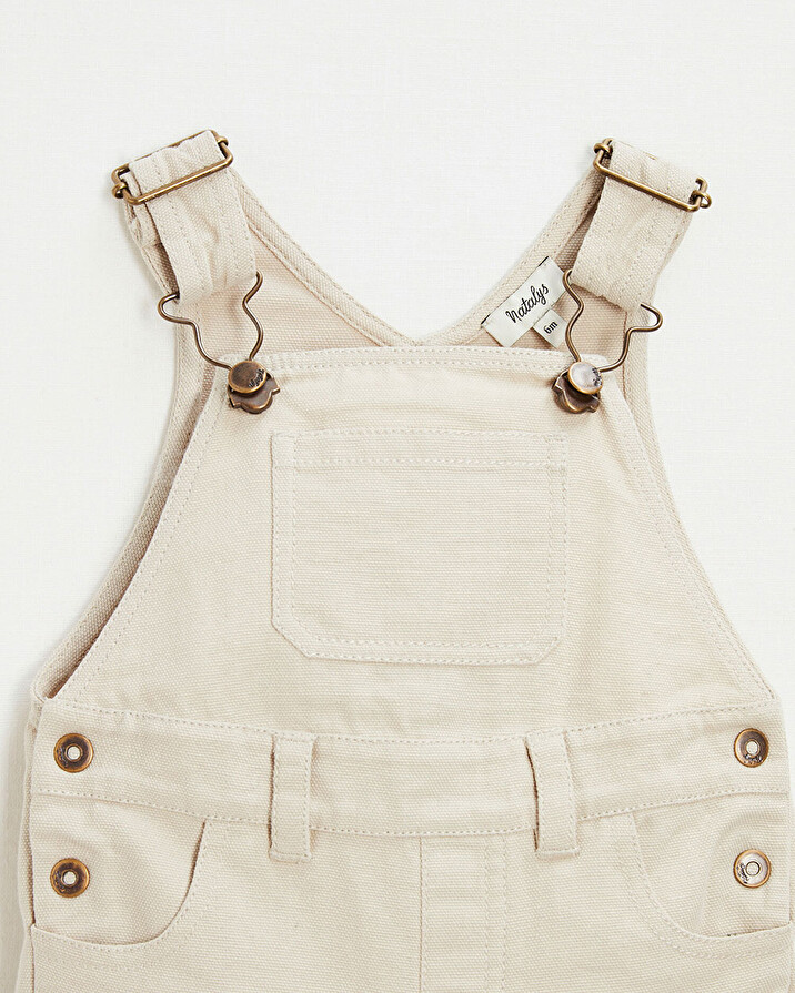 Salopette courte en toile Coloris beige Natalys