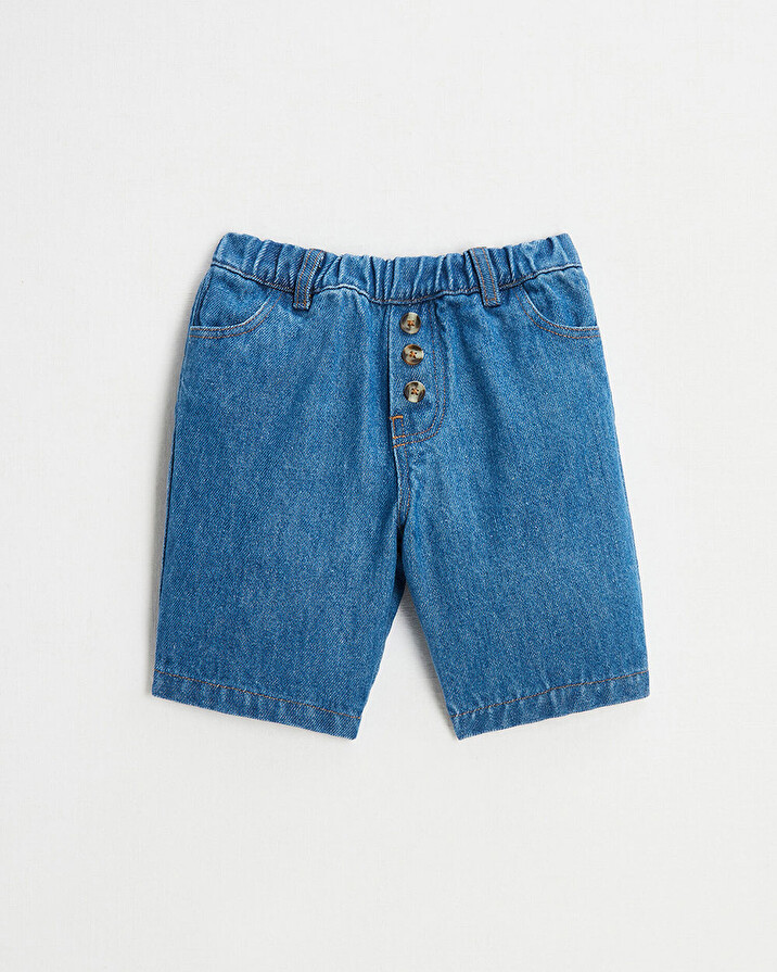 Bermuda en denim brut Coloris bleu foncé Natalys
