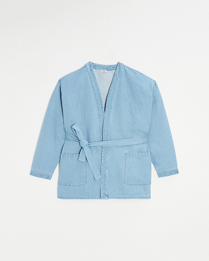 Veste kimono en denim Coloris bleu clair Natalys