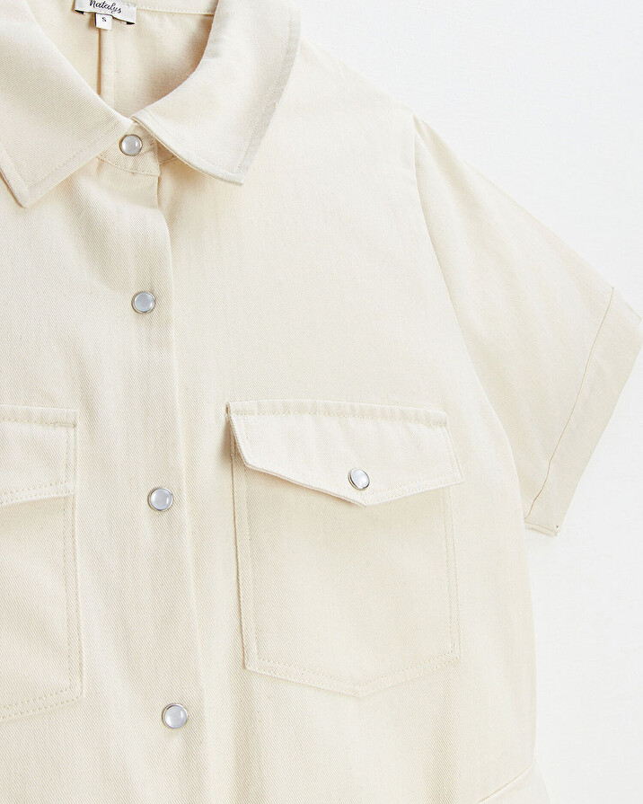 Combinaison longue en twill Coloris beige Natalys