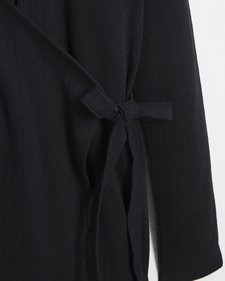 Cardigan cache-coeur en coton Coloris noir Natalys