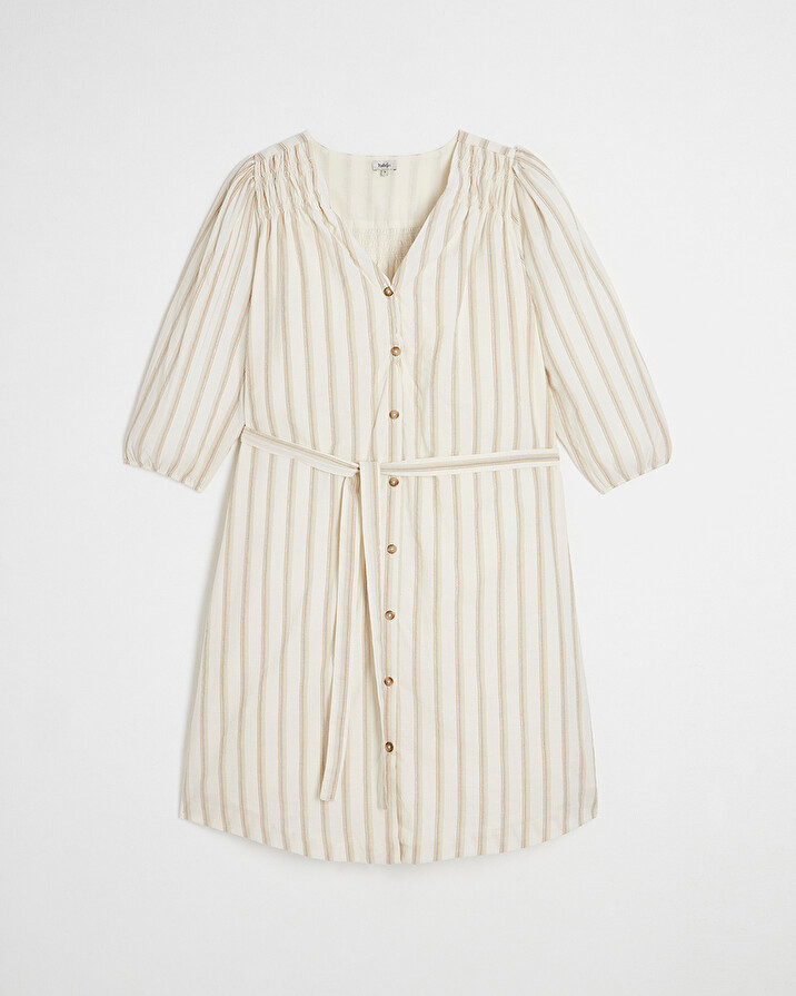Robe rayée en voile de coton Coloris écru Natalys