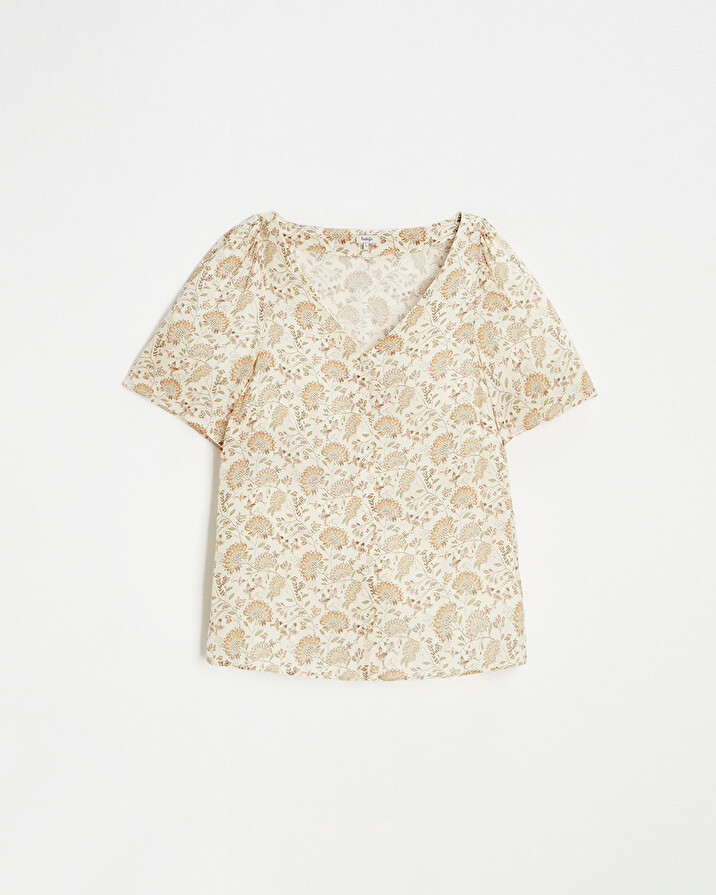 Blouses en crêpe Imprimé fleurs indiennes Natalys