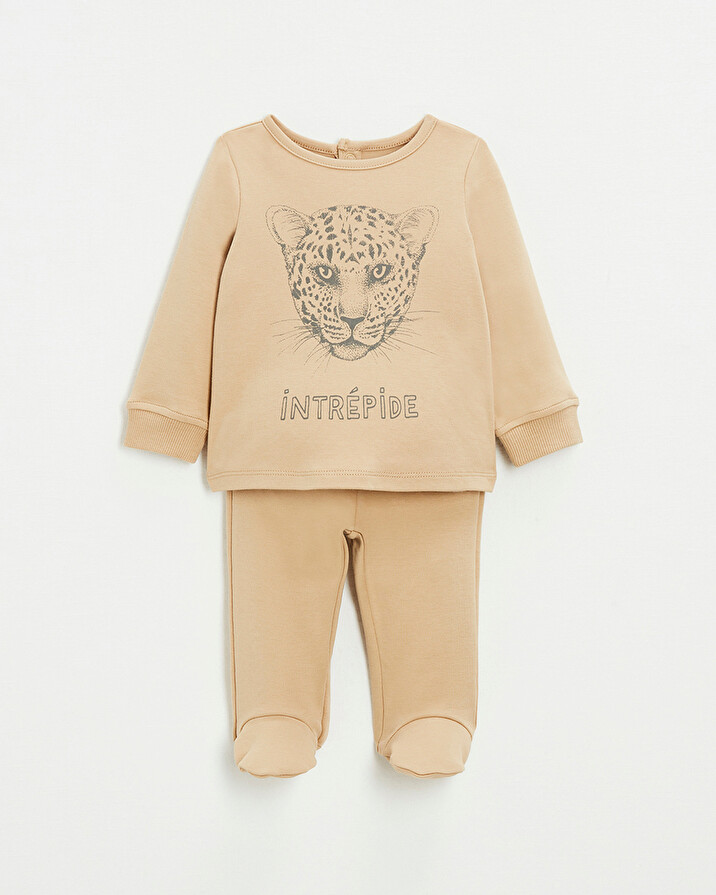 Pyjama 2 pièces en coton Coloris camel Natalys