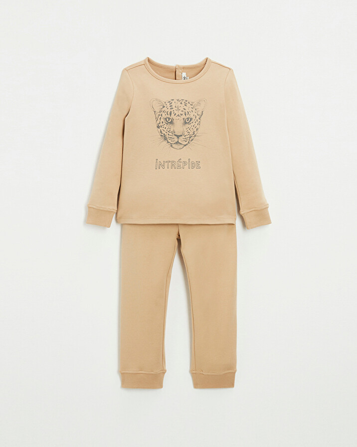 Pyjama 2 pièces en coton Coloris camel Natalys