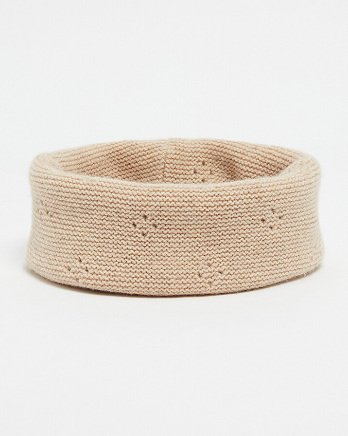 Snood en tricot ajouré Colori beige chiné Natalys