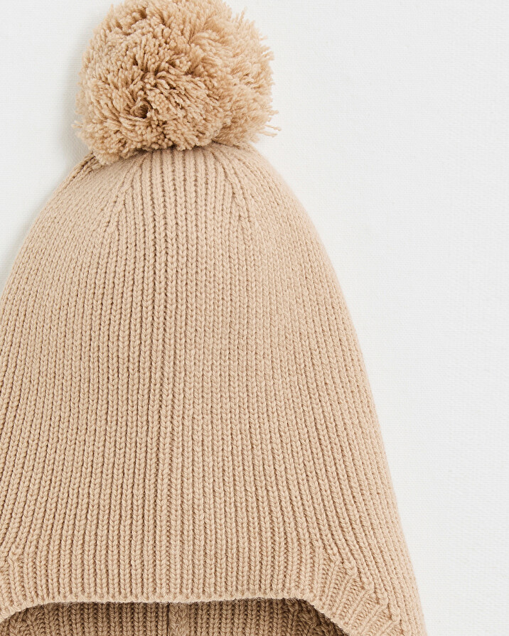 Bonnet en laine mérinos Coloris beige Natalys