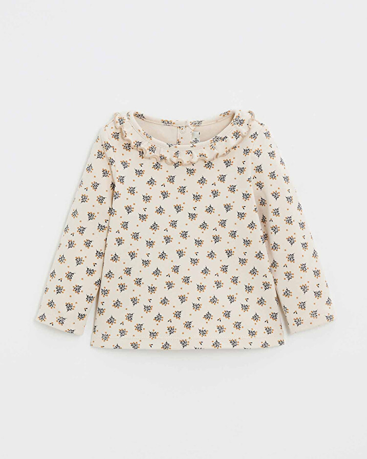 T-shirt manches longues Imprim&eacute; boutons d'or  Natalys