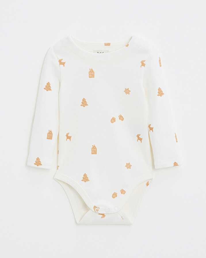 Body manches longues imprimé Imprimé biscuits Natalys