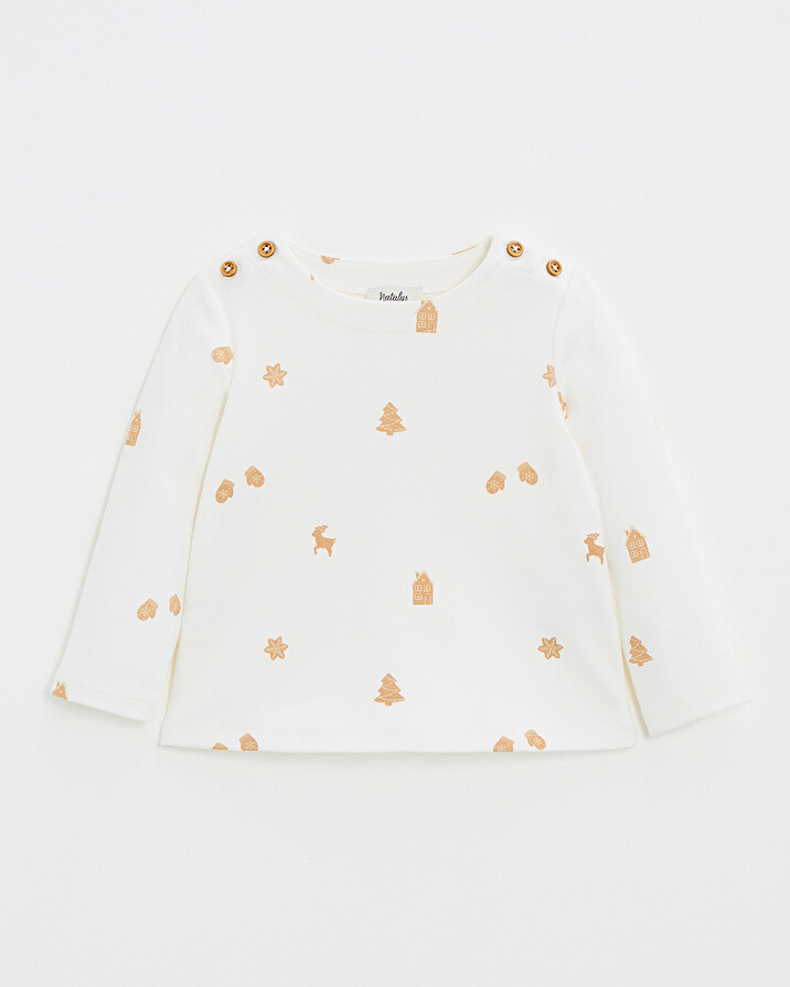 T-shirt manches longues imprimé Imprimé biscuits Natalys