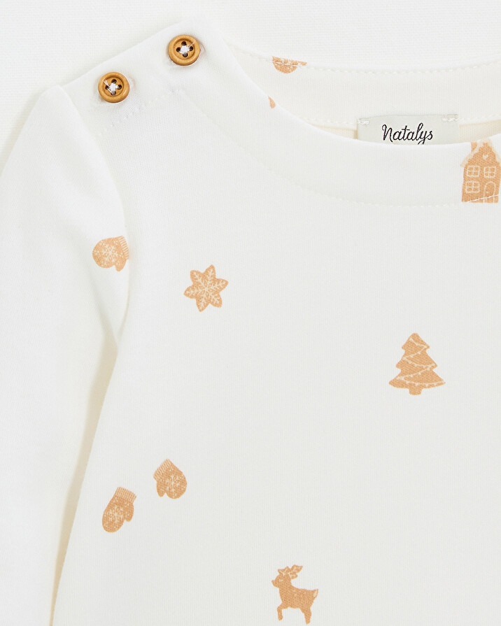T-shirt manches longues imprimé Imprimé biscuits Natalys