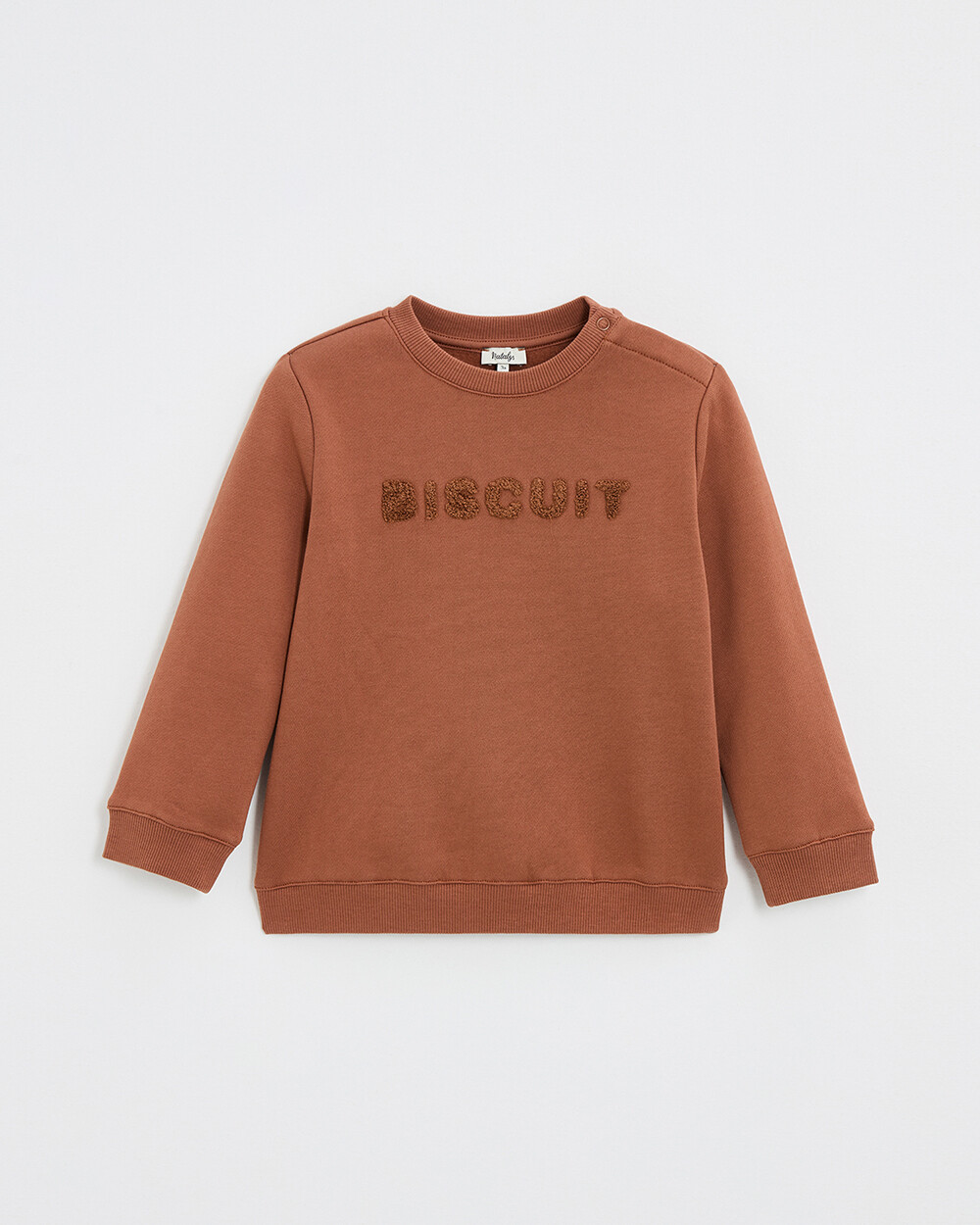 Sweat en molleton animé Coloris brique Natalys