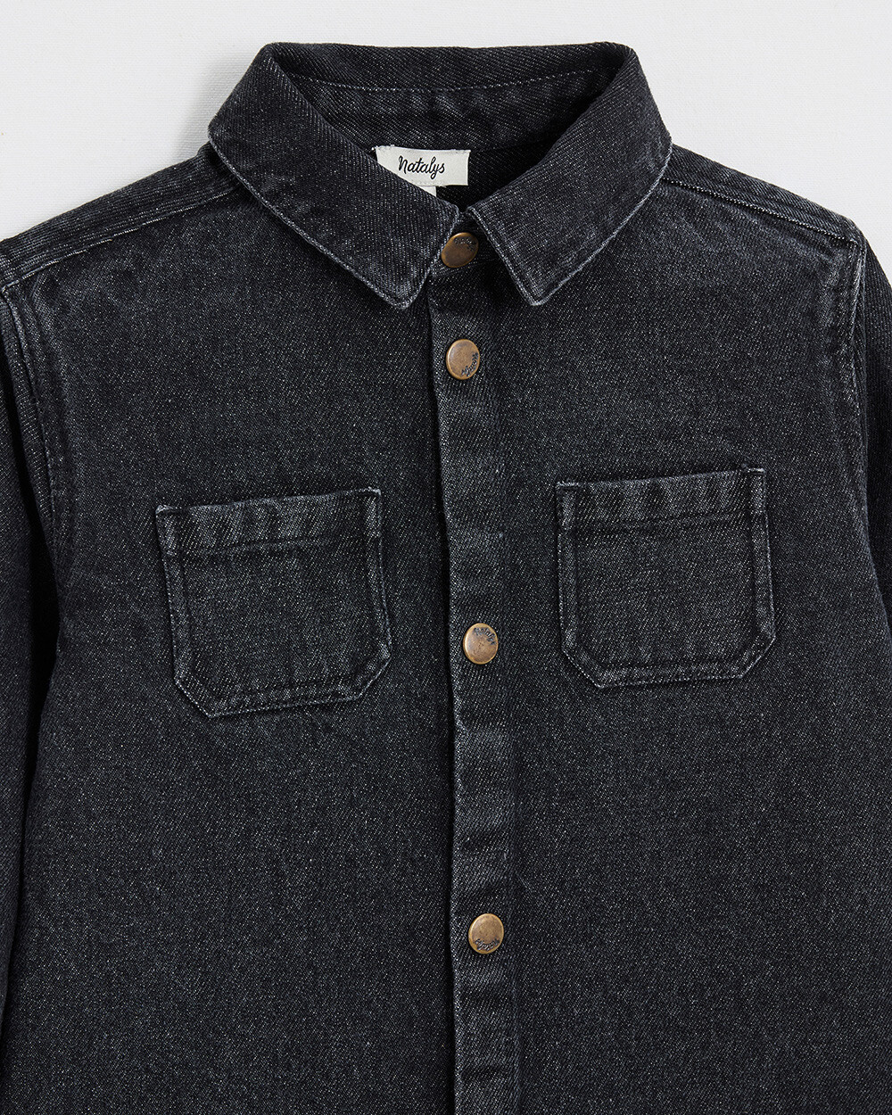 Chemise en denim Coloris gris anthracite Natalys