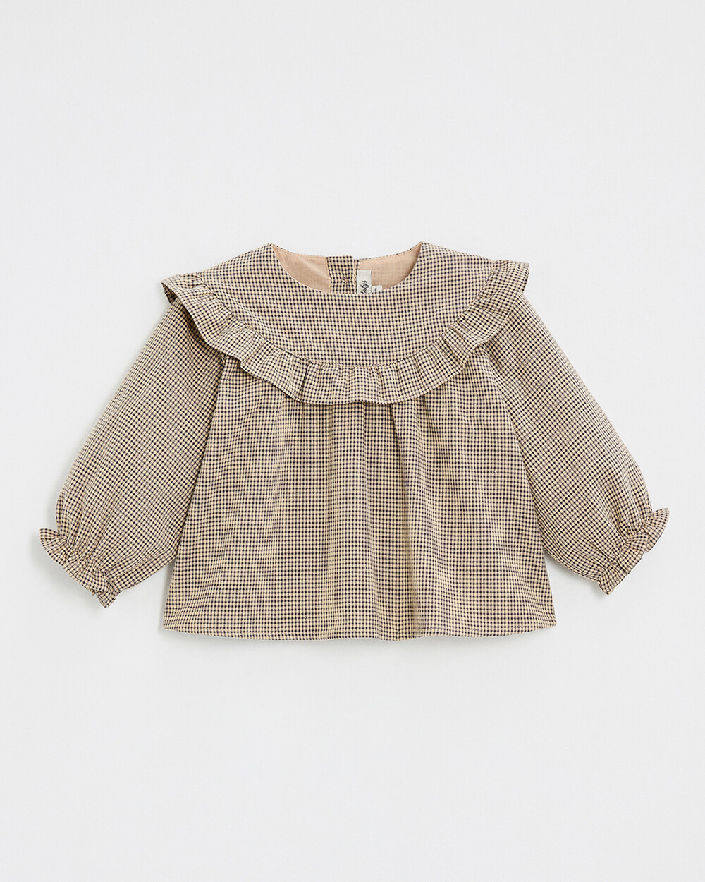 Blouse en vichy Coloris gris anthracite chiné/beige Natalys