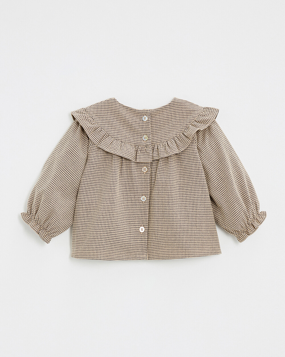 Blouse en vichy Coloris gris anthracite chiné/beige Natalys