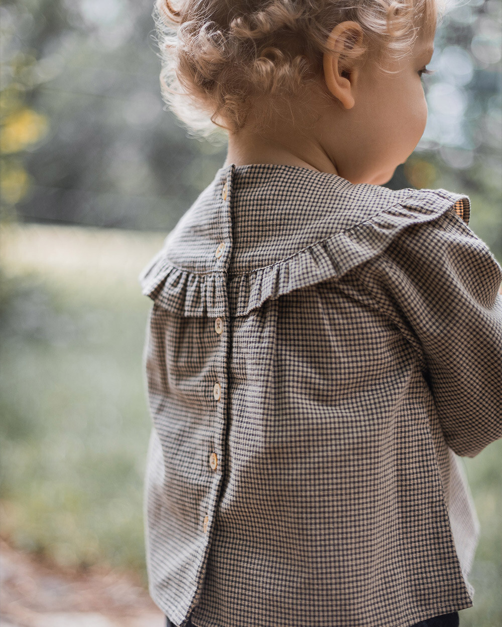 Blouse en vichy Coloris gris anthracite chiné/beige Natalys