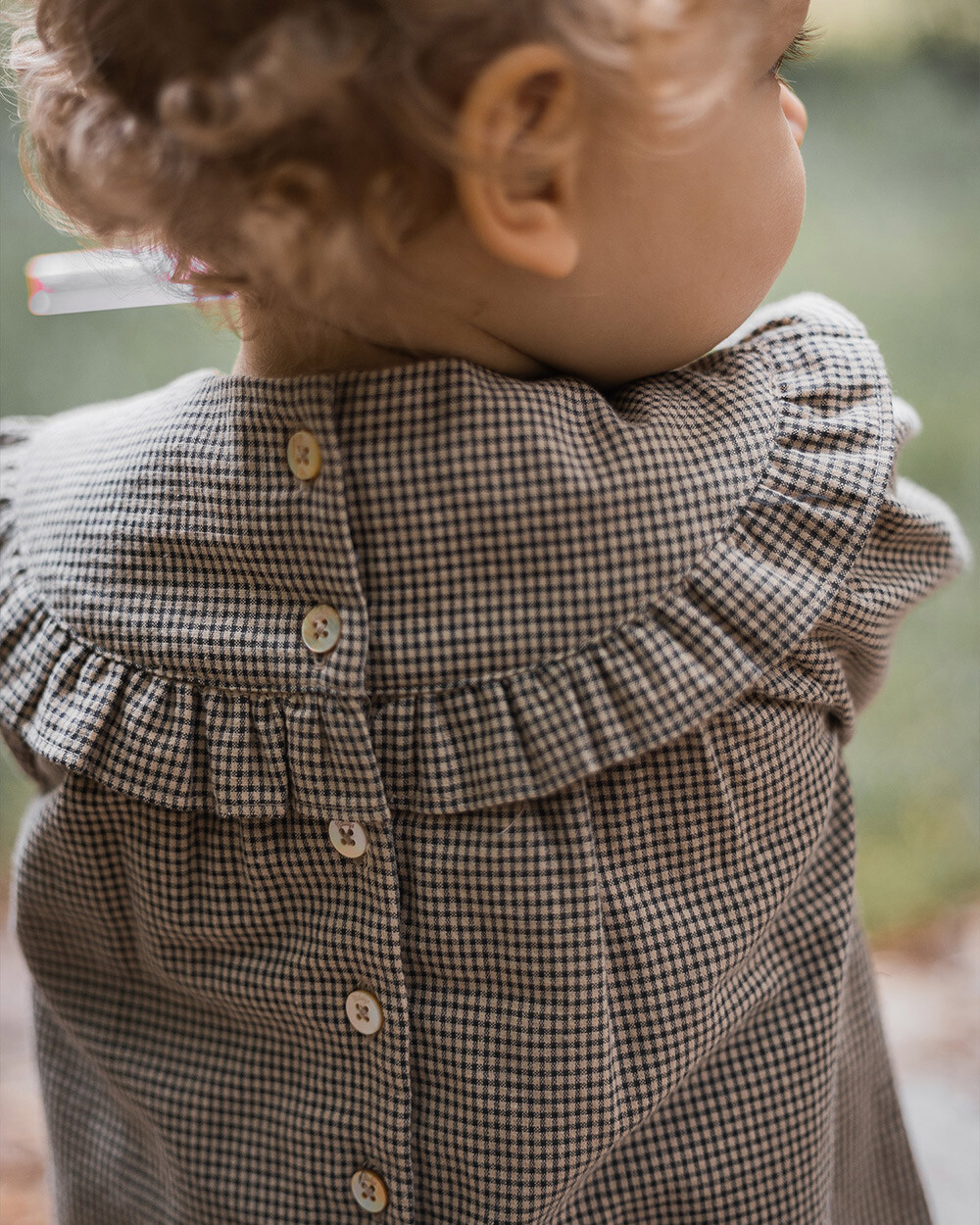 Blouse en vichy Coloris gris anthracite chiné/beige Natalys