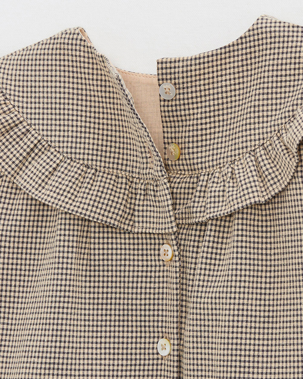 Blouse en vichy Coloris gris anthracite chiné/beige Natalys