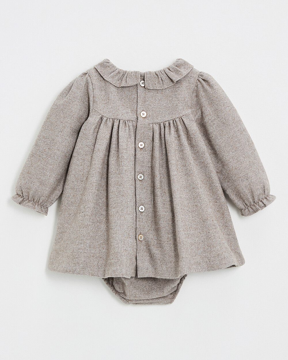 Robe manches longues flanelle Coloris beige Natalys