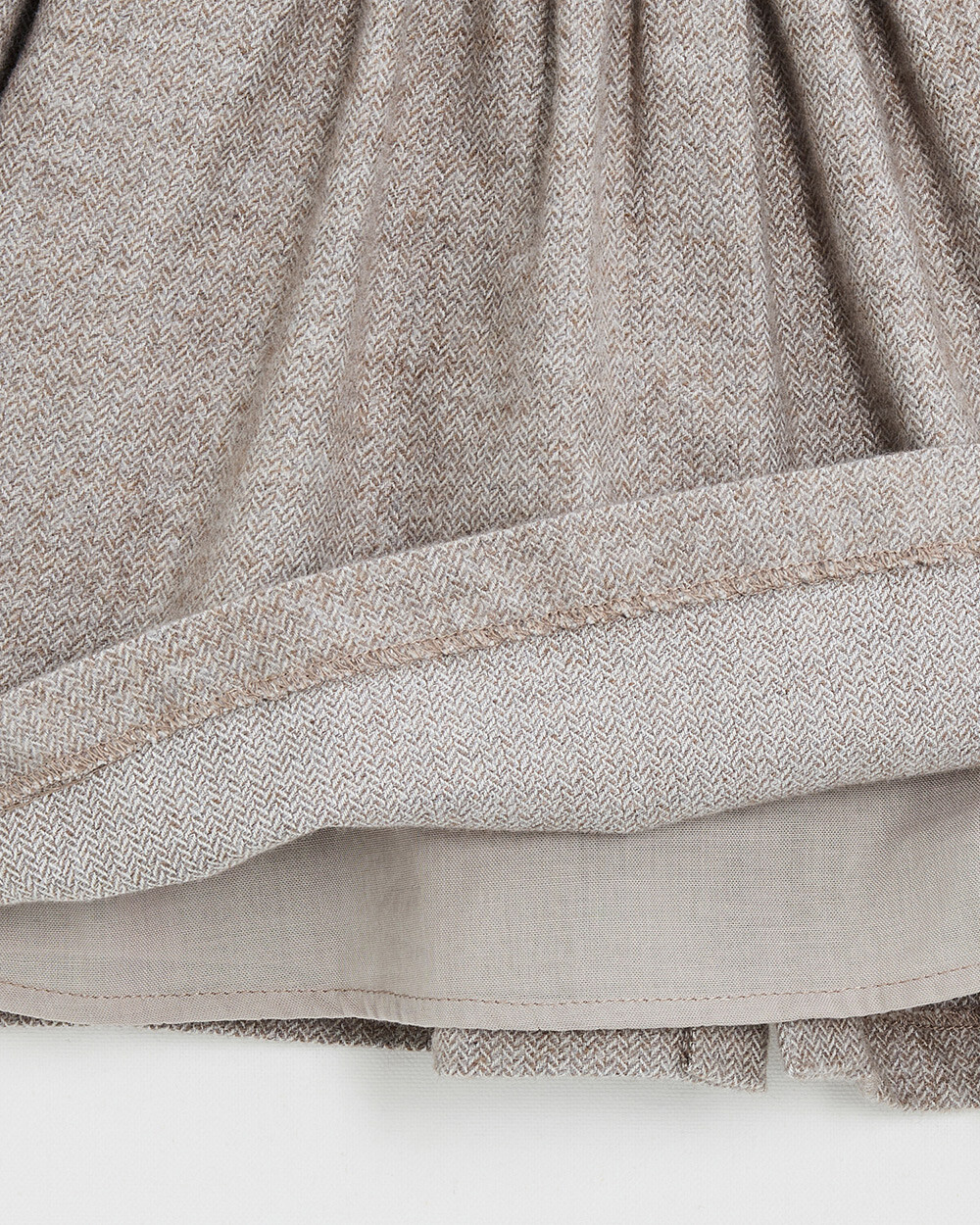 Robe manches longues flanelle Coloris beige Natalys