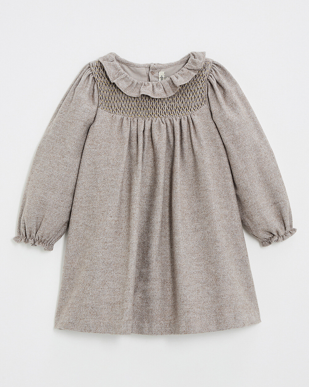 Robe manches longues flanelle Coloris beige Natalys