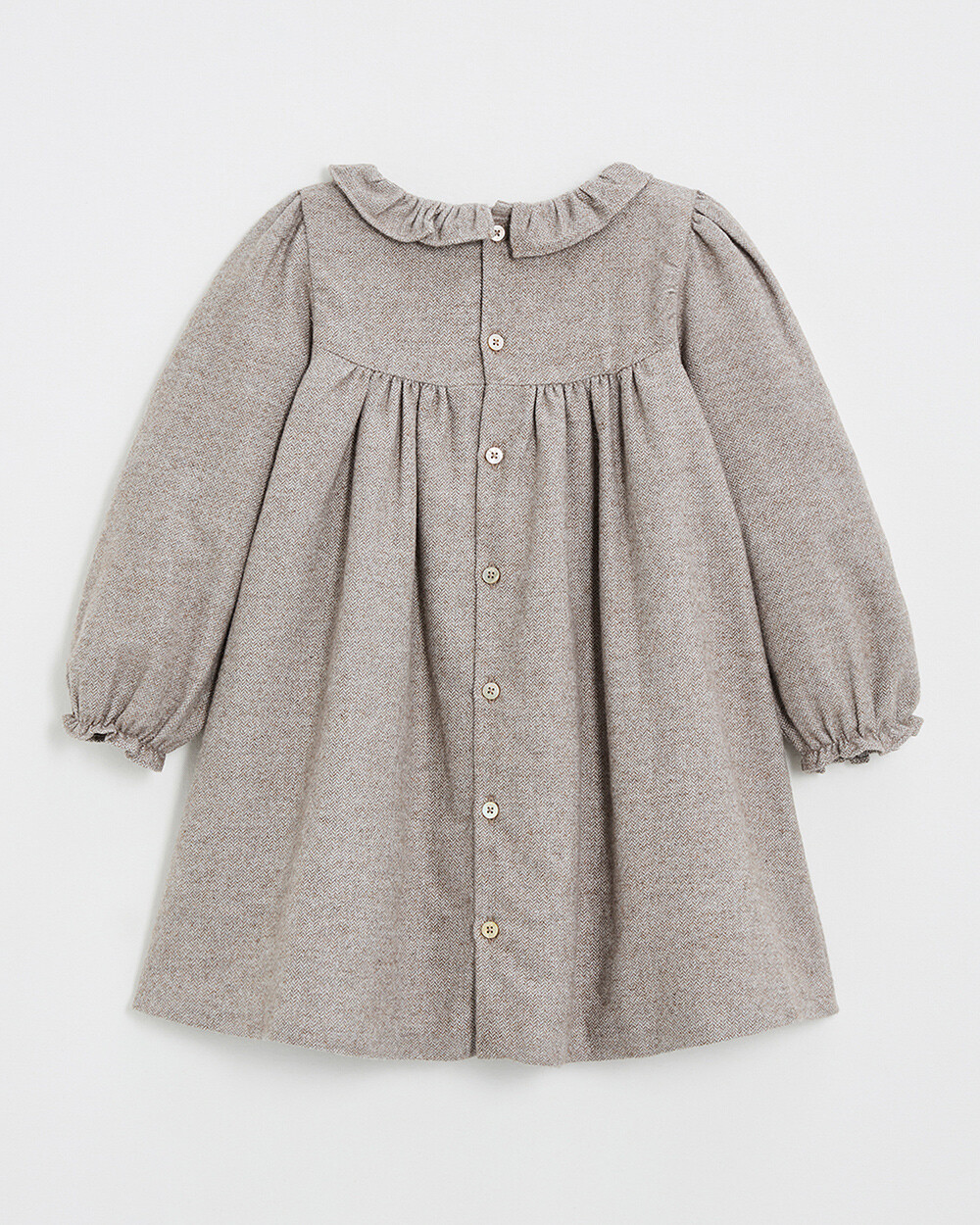 Robe manches longues flanelle Coloris beige Natalys
