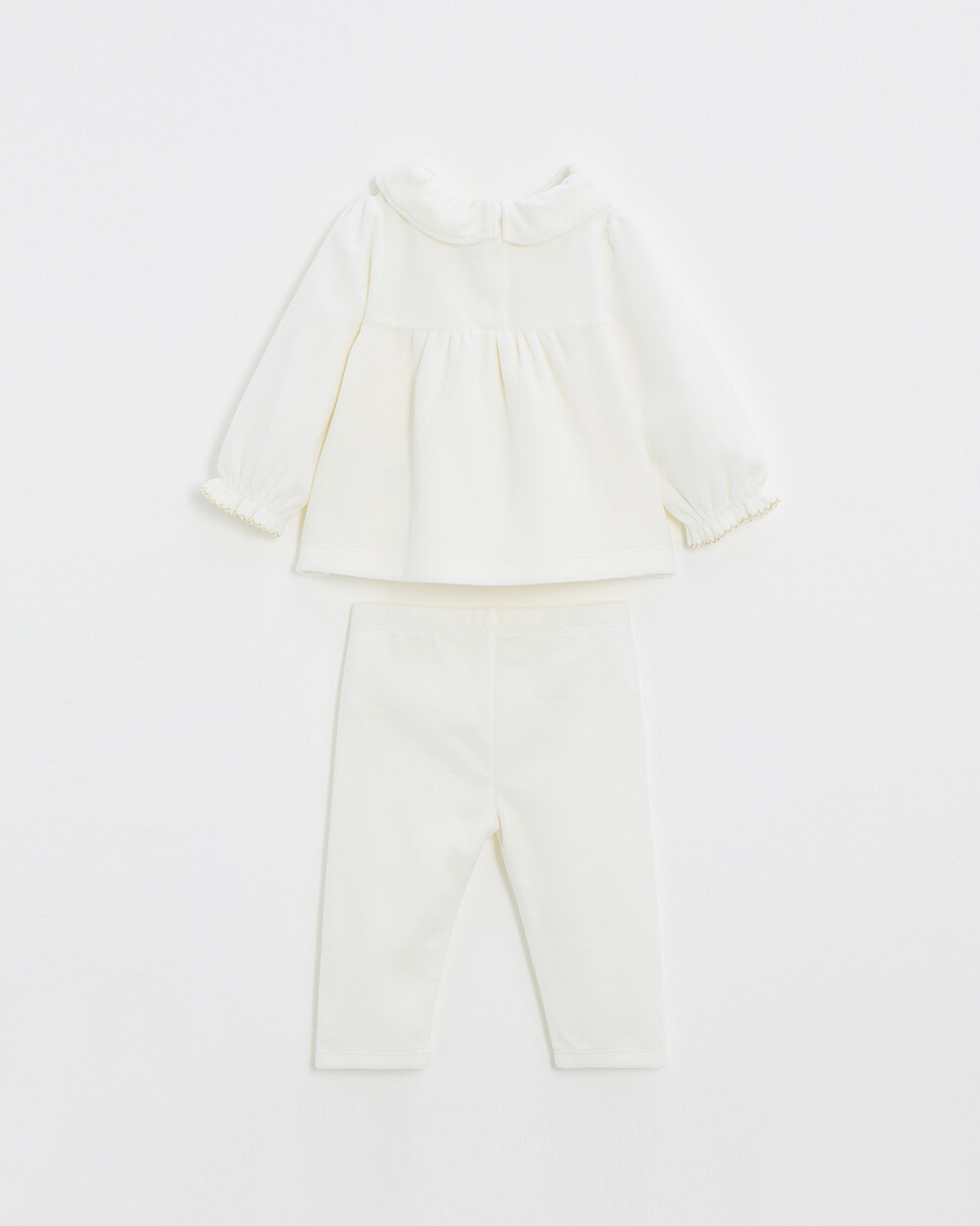 Pyjama deux pièces en velours smocké Coloris écru Natalys