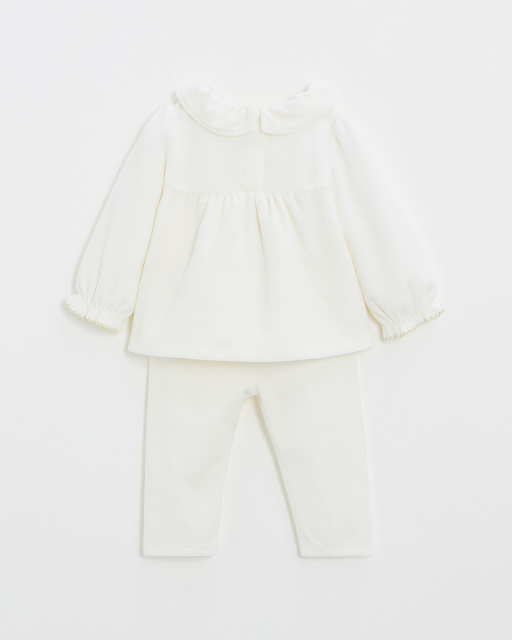 Pyjama deux pièces en velours smocké Coloris écru Natalys