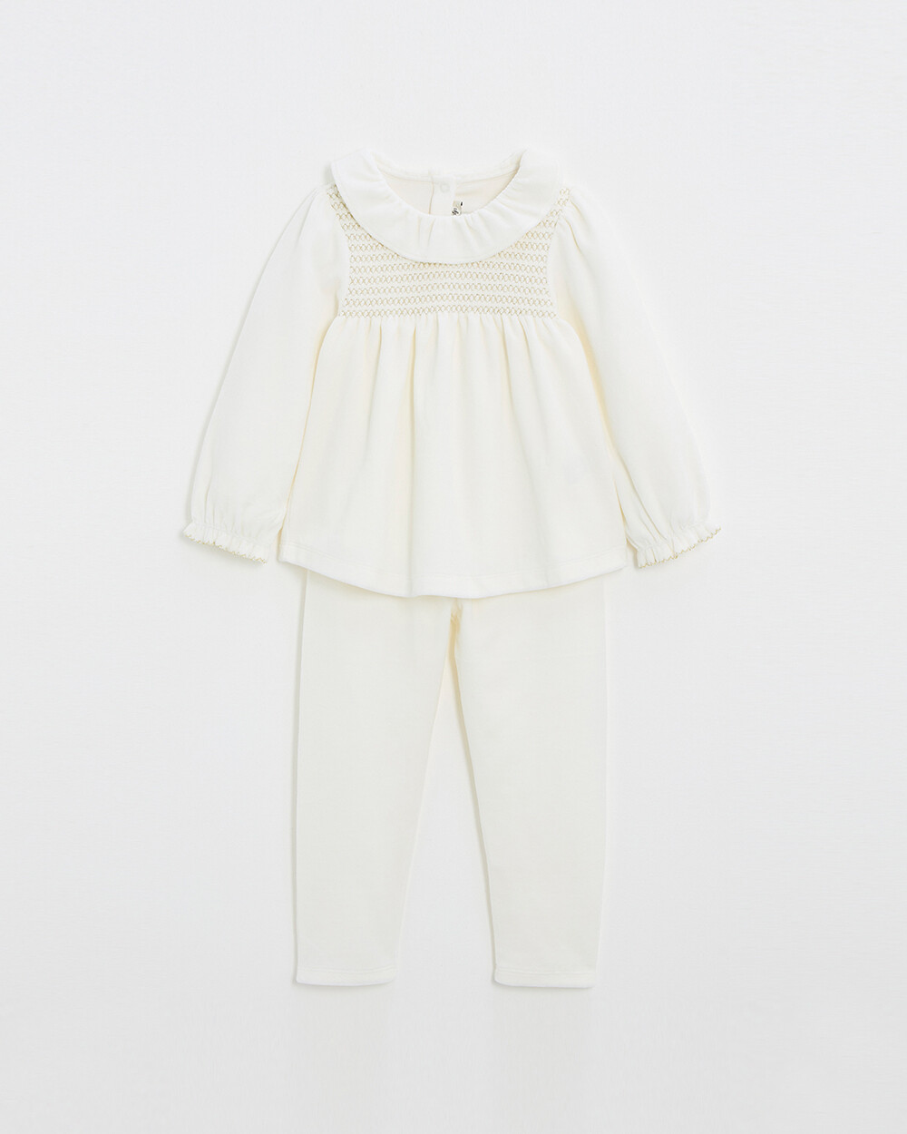 Pyjama deux pièces enfant en velours Coloris écru Natalys