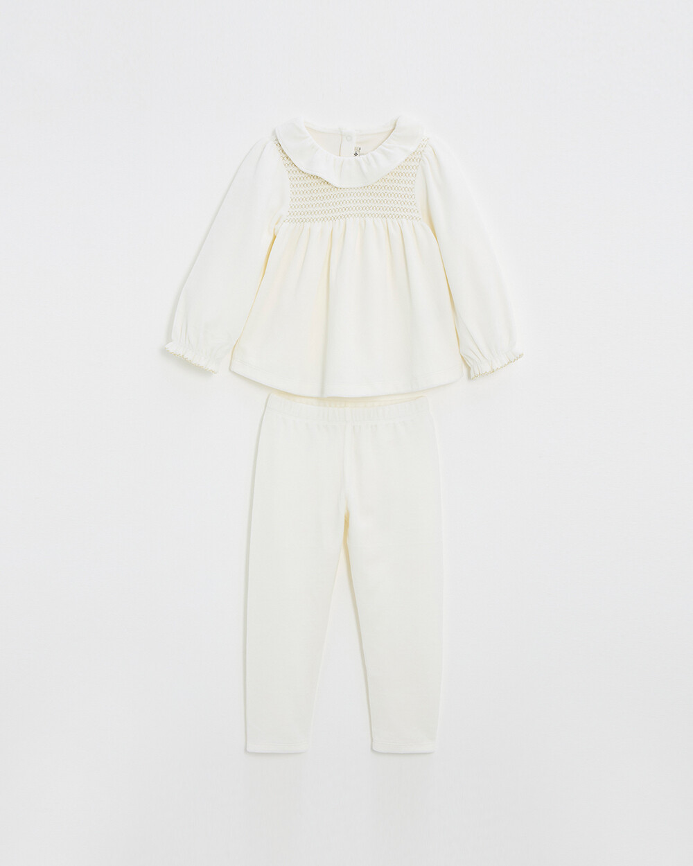 Pyjama deux pièces enfant en velours Coloris écru Natalys