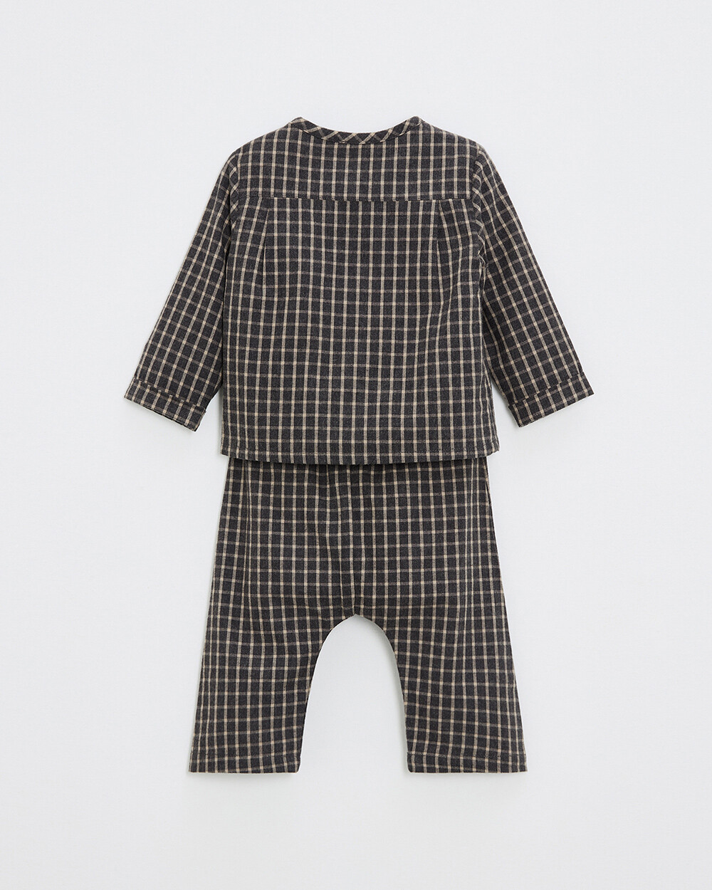 Pyjama deux pièces en flanelle Coloris gris anthracite chiné Natalys
