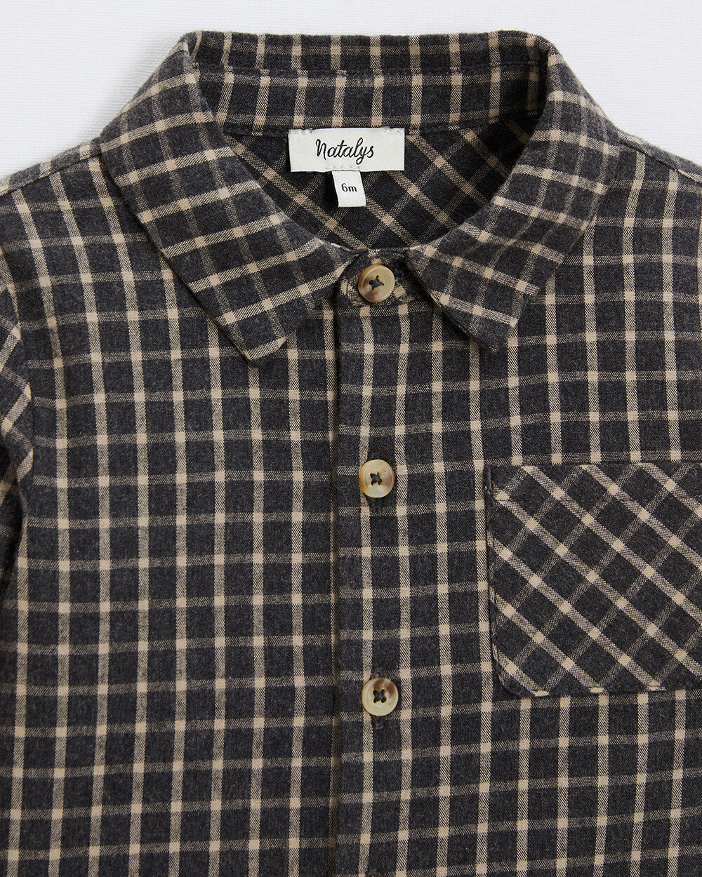 Chemise en flanelle Coloris gris anthracite chiné Natalys