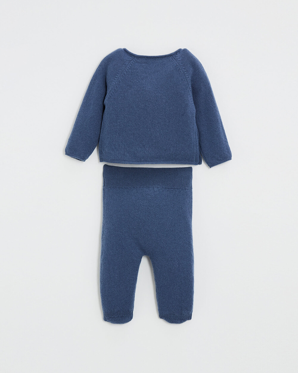Ensemble brodé en laine mérinos Coloris Bleu Natalys