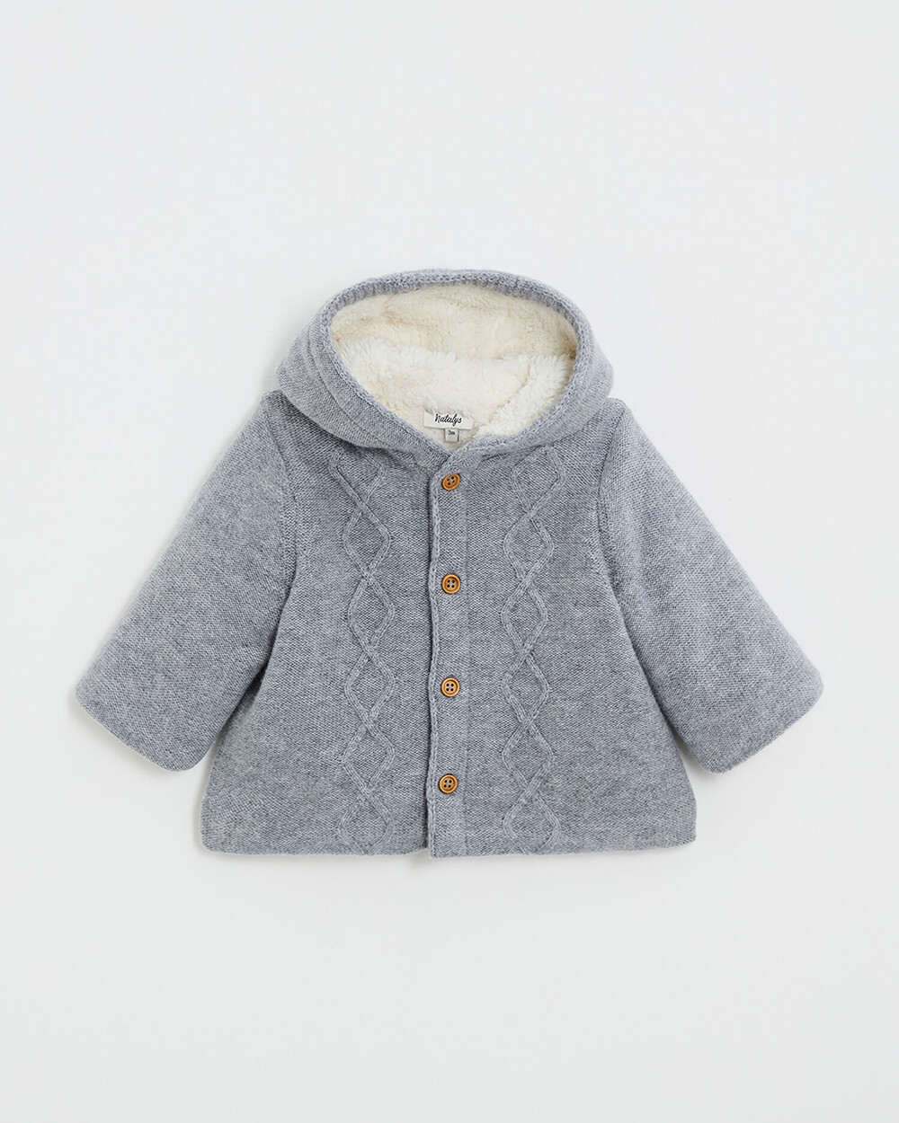Veste à capuche en laine mérinos Coloris Gris Natalys