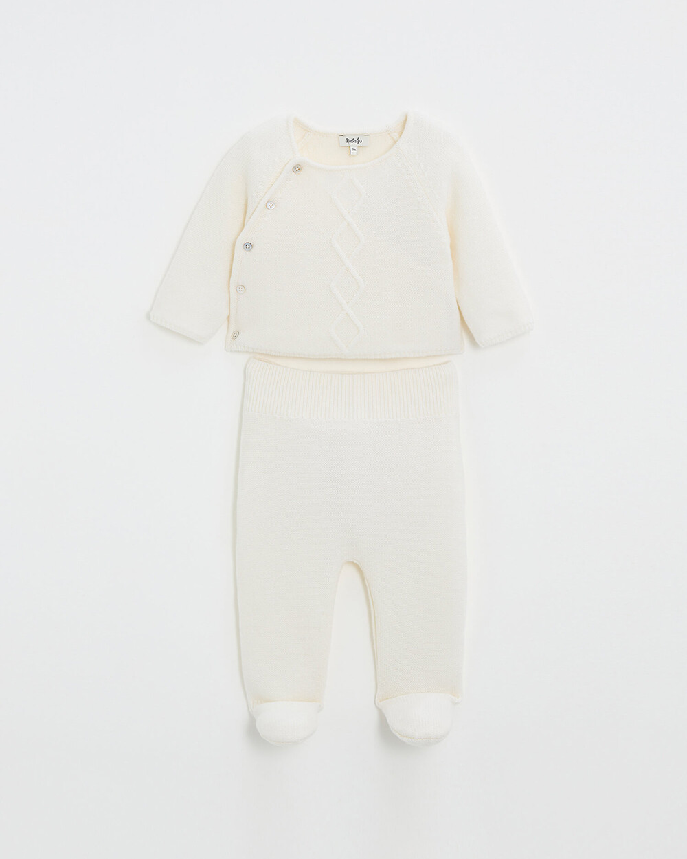 Ensemble en laine mérinos Coloris Ecru Natalys