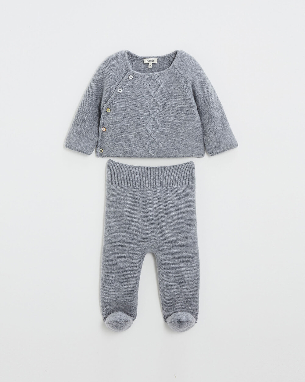 Ensemble en laine mérinos Coloris Gris Natalys