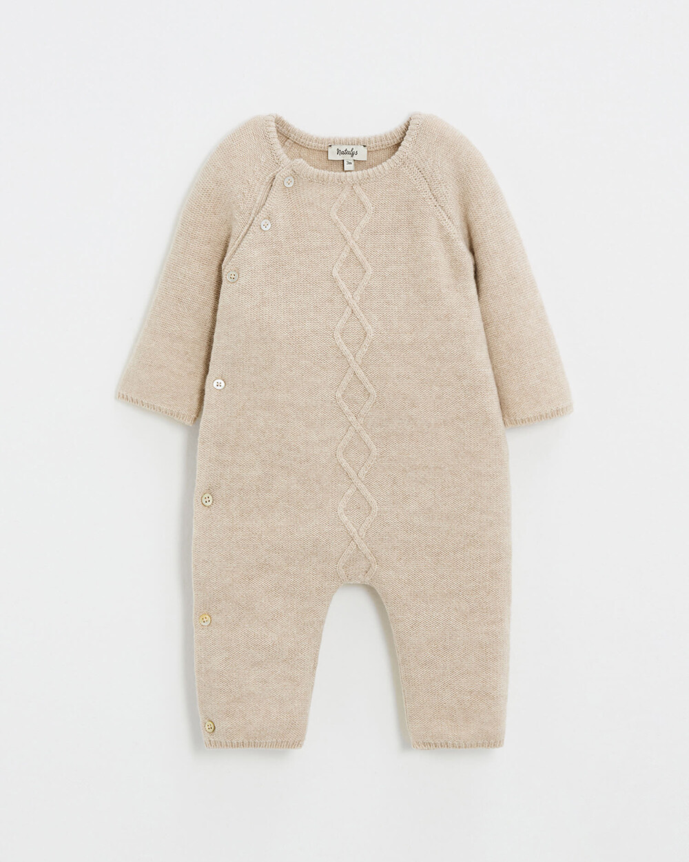 Combinaison longue sans pied en laine mé... Coloris Beige Natalys