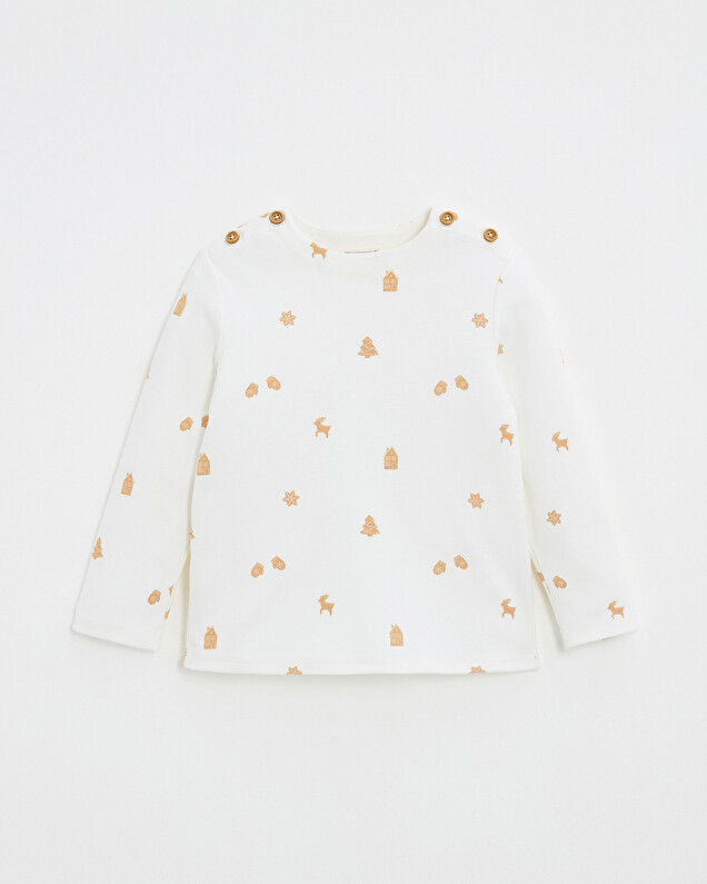 T-shirt manches longues imprimé Imprimé biscuits Natalys