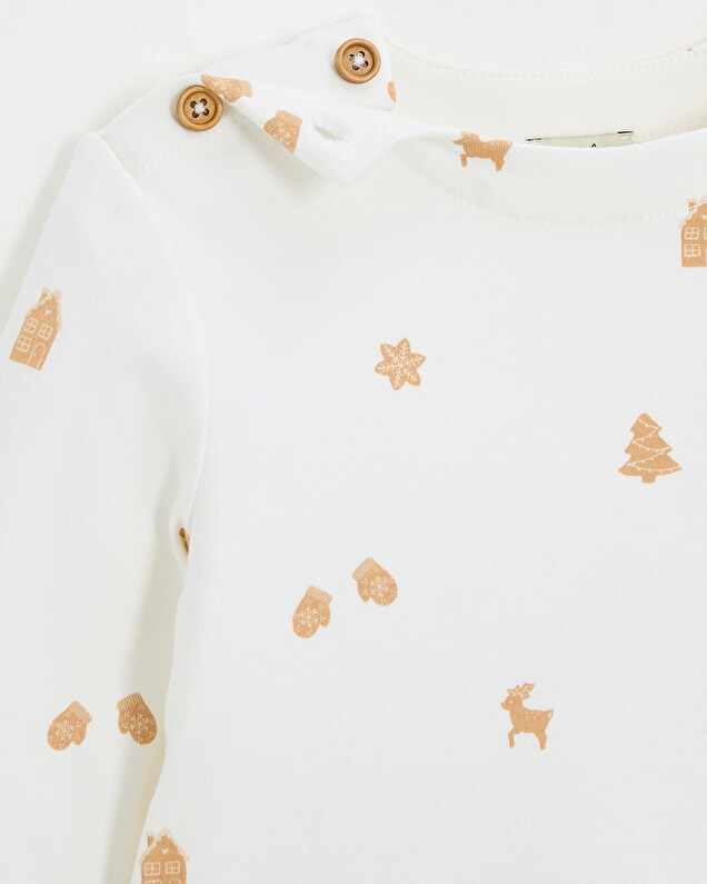 T-shirt manches longues imprimé Imprimé biscuits Natalys