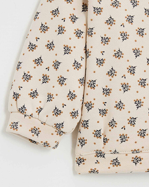 Sweat en molleton imprimé Imprimé boutons d'or Natalys