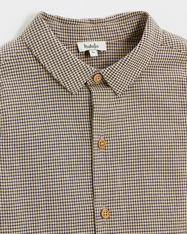 Chemise en vichy Coloris gris anthracite chiné/beige Natalys